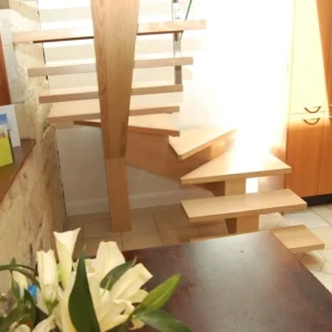Simple Wood Mono Beam Stairs