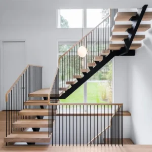 Steel Stringer Stairs with Glass Railings