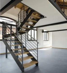 Twin Stringer Stairs with Glass Railings 3